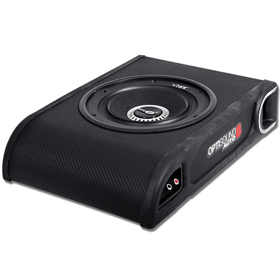 Bassbox mit 20cm Subwoofer extra flach und klein für Untersitz Montage